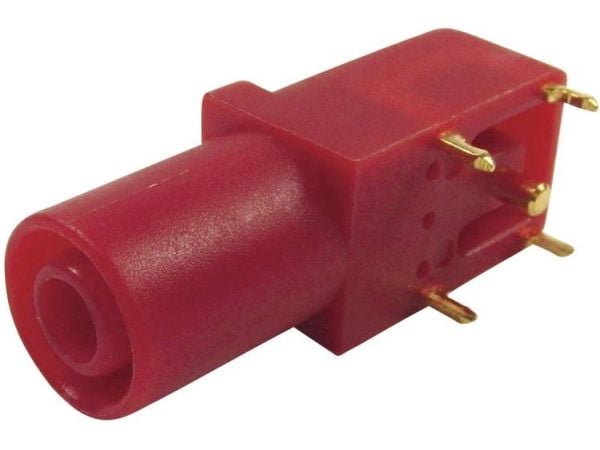 Cliff FCR7350R sikkerhetslaboratorietilkobling, vinklet, stift-diameter: 4 mm, rød, 1 stk