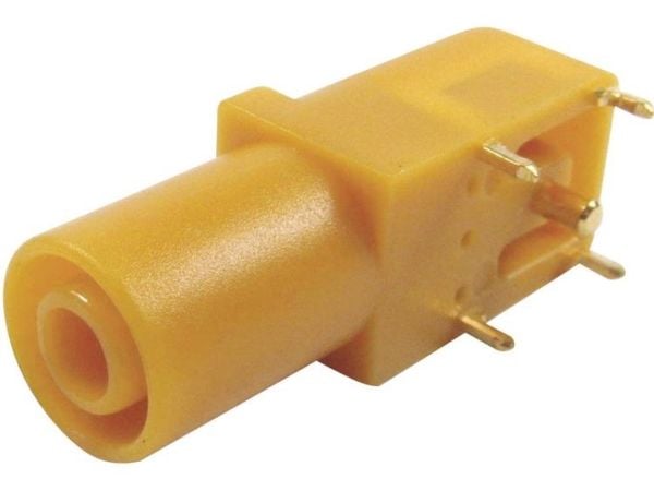 Cliff FCR7350Y sikkerhetslaboratorietilkobling, tilkobling, vinklet, stift-diameter: 4 mm, gul, 1 stk