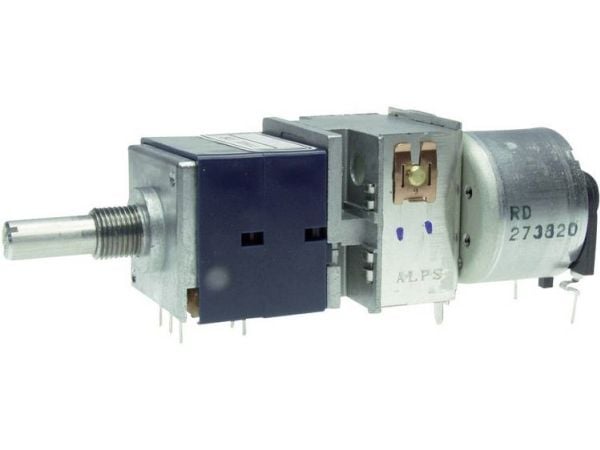 ALPS RK27112MC 100KBX2 Moottoripotentiometri pölytiivis Stereo 0.05 W 100 kΩ 1 kpl