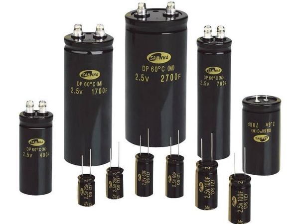 Samwha DS0E106Z10030BB Vihreä korkki kondensaattori 10 F 2,5 V/DC 20 % (Ø x L) 10 mm x 30 mm 1 kpl 1 kpl