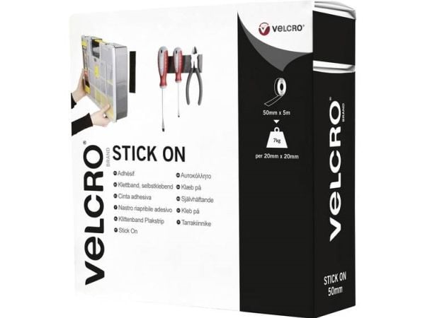 Velcro VEL-EC60243, Musta, 50 mm, 5 m, 1 kpl, Laatikko