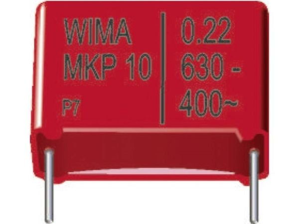 WIMA MKP1O133306F00KSSD, Fixed capacitor, Film, Overflate, AC, Rød, 330 nF