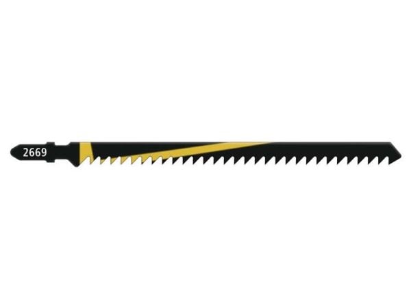 wolfcraft GmbH 2669000, Stikksagblad, Sponplate, Løvtre, Kryssfiner, High Carbon Steel (HCS), 12,5 cm, 4 mm, 10 cm