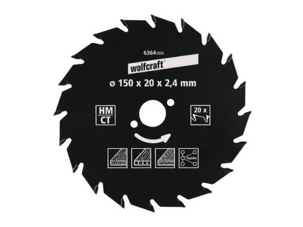 wolfcraft GmbH 4006885635500, Trä, 12,7 cm, 1,27 cm, Tungsten Carbide Tipped (TCT), 10000 RPM, 2,4 mm