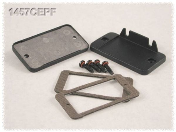 Hammond Electronics 1457CEP Endetilplate uten flens (L x B x H) 5 x 59 x 31 mm Aluminium Sort 2 stk Hammond Electronics 1457CEP Endetilplate uten flens (L x B x H) 5 x 59 x 31 mm Aluminium Sort 2 stk