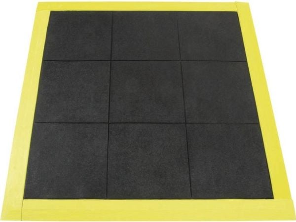 COBA Europe ST010001 Solid Fatigue Step sklisikker matte (L x B x H) 0,9 m x 0,9 m x 18 mm svart/gul