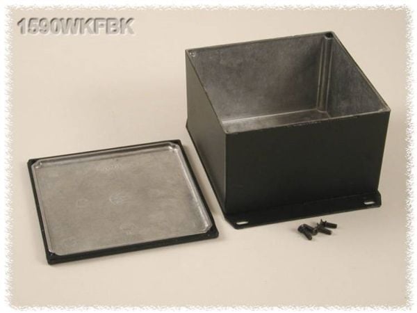 Hammond Electronics 1590WKFBK universal kappsling 125 x 125 x 79 mm aluminium sort 1 stk Hammond Electronics 1590WKFBK universal kappsling 125 x 125 x 79 mm aluminium sort 1 stk