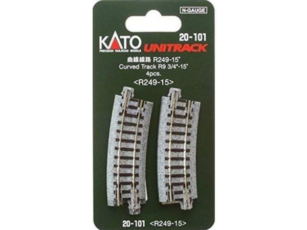 7078110 N Kato Unitrack bøyd spor 15° 249 mm
