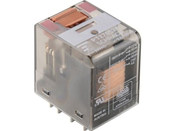 TE Connectivity PT270024 miniatyrrele 24 V/DC 12 A 2 vekslere 1 stk