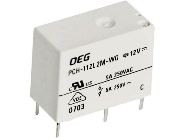 TE Connectivity PCH-112L2M-WG printrelé 12 V/DC 5 A 1 slutterkontakt