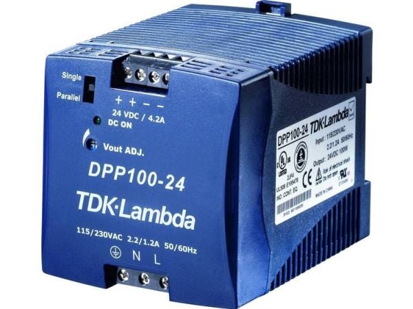 TDK-Lambda DPP-100-24 Strømforsyning til DIN-skinne (DIN-kisko) 24 V/DC 4,2 A 100 W 1 x