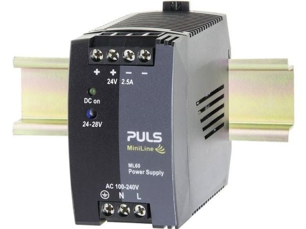 PULS MiniLine ML60.242 DIN-kiskoon kytketty virtalähde, DIN-virtalähde 24 V/DC / 2,5 A / 60 W (ML60.242)