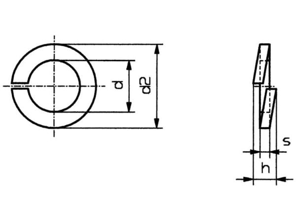 TOOLCRAFT B5 D127:A2K 188667 Fjäderbrickor Inre diameter: 5,1 mm M5 DIN 127 Fjäderstål 100 st