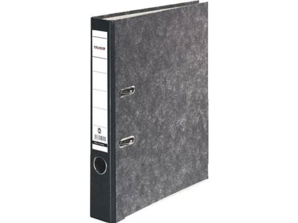 Falken resirkuleringsmappe A4 ryggbredde 50 mm sort skymarmor 2 bøyler 80022700