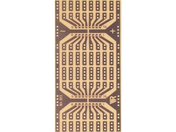 Rademacher WR-Typ 911 kretskort for eksperimenter hardt papir (L x B) 11 x 8 cm 35 µm rutenett 2,54 mm 1 stk