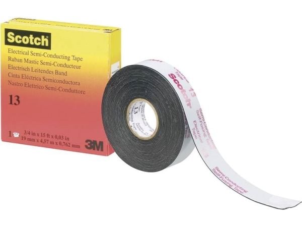 3M gummibånd (L x B) 4,5 m x 19 mm svart silikon-gummi Scotch 13, innhold: 1 rull (HT-0020-0032-7)