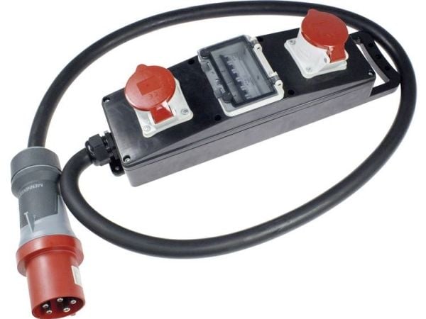 AS Schwabe 60807 Kiinteä kuminen jakotukki S 11 63 A 63 A 63 A 63 A 1 CEE-pistoke 63 A, 5-nastainen 400 V IP44 (60807)