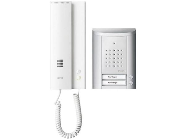 Ritto by Schneider dørtelefon kablet komplett sett 1841220 for tomannsbolig sølv (1841220)