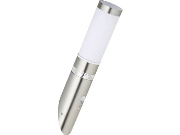 Brilliant Bole G46798/82 utendørs vegglampe med bevegelsessensor halogen E27 60 W rustfritt stål