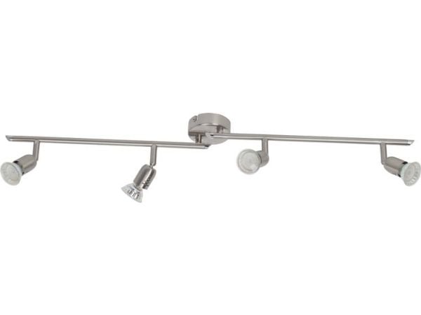 Brilliant Loona, Overflateegnet, GU10, 4 ampuller, LED, 3000 K, Nickel