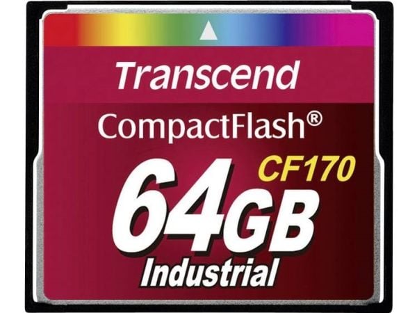Transcend 64GB CF, 64 GB, CompactFlash, 89,20 MB/s, 61,27 MB/s, Musta
