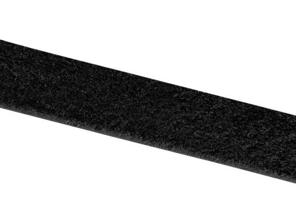 VELCRO® E00102033013025 Burrebånd til fastlimning Loop (L x B) 25000 mm x 20 mm Sort 25 m
