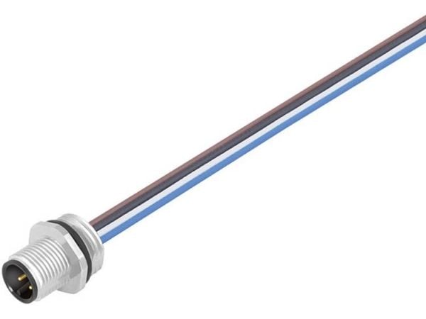 BINDER 09-3431-433-04, 0,2 m, M12, urosliitin, polyvinyylikloridi (PVC), 300 V, UL 2238, VDE, DIN EN 61076-2-101