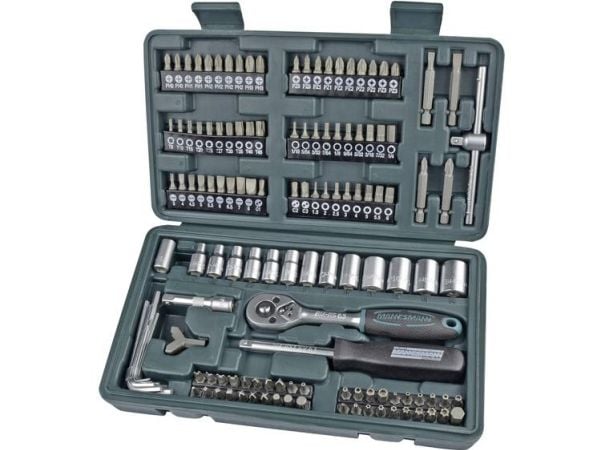 Brüder Mannesmann pipenøkkelsett metrisk 1/4" (6,3 mm) 130 deler 29166 (29166)