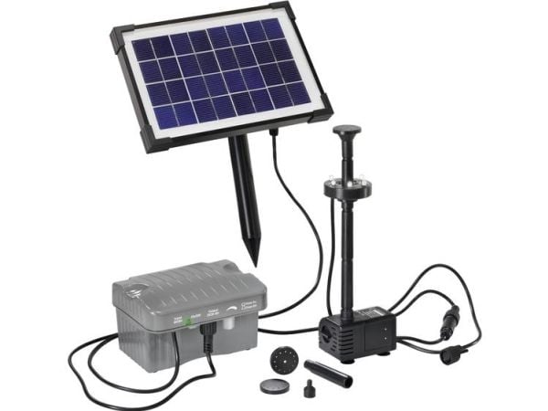 Esotec Palermo LED solcellepumpesett 101775 med belysning og batterilagring