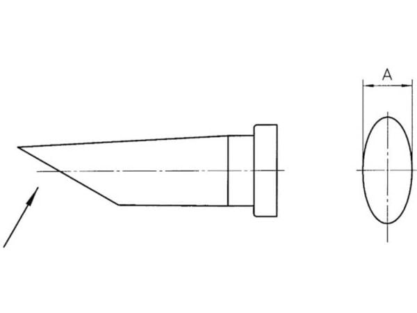 Weller LT-BB loddetupp rund form, lang, skråskåret, spisstørrelse 2,4 mm, 1 stk