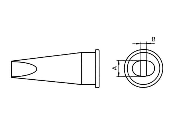 Weller LHT C, Loddespids, Weller, WSP150, 1 stk, 3,2 mm, 2,5 cm