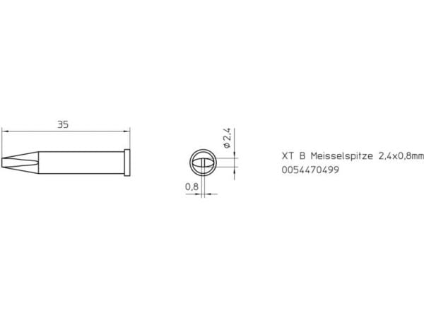 Weller XT-B loddespiss meisel 2,4 mm - 1 stk