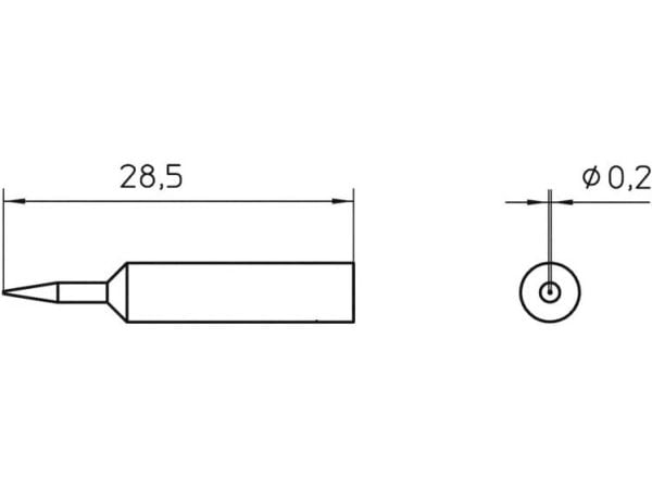 Weller XNT 1S, Loddespiss, Weller, WXP 90/ WTP 90/ WXP 65/ WP 65, Sølv, 1 stykker, 0,2 mm