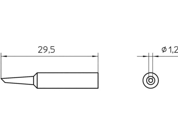 Weller XNT 4, Loddespiss, Weller, WXP 90/ WTP 90/ WXP 65/ WP 65, Sølv, 1 stykker, 1,2 mm