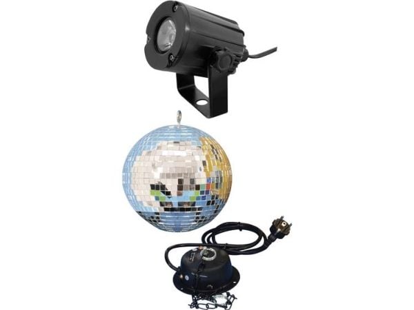 Eurolite Speilkule-sett 200 mm med LED-spot diskokule (50101856)