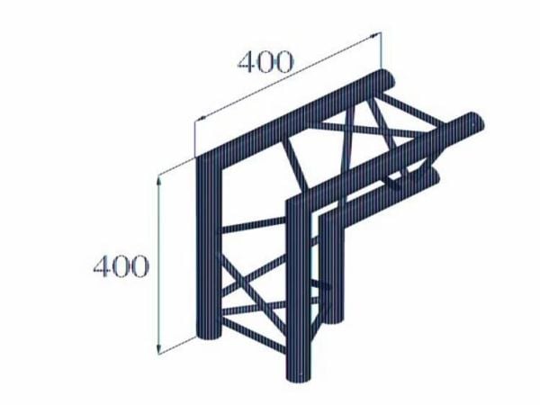 Alutruss DECOLOCK DQ3-PAC25 3-punkts truss hjørne 90°