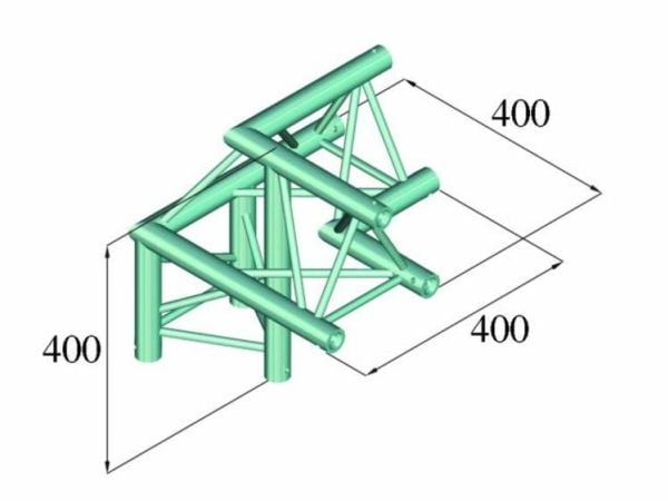 Alutruss DECOLOCK DQ3-PAL31 3-punkts travers 3-veis hjørne 90°