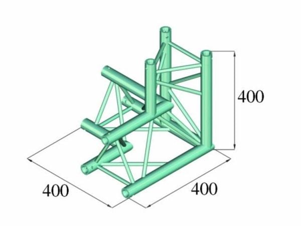 Alutruss DECOLOCK DQ3-PAL33 3-punkts traverse 3-veis hjørne 90°