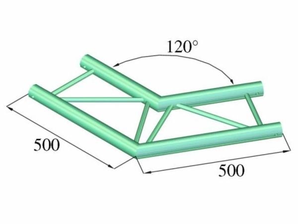 Alutruss BILOCK BQ2-PAC22H 2-punkts travershjørne 120°