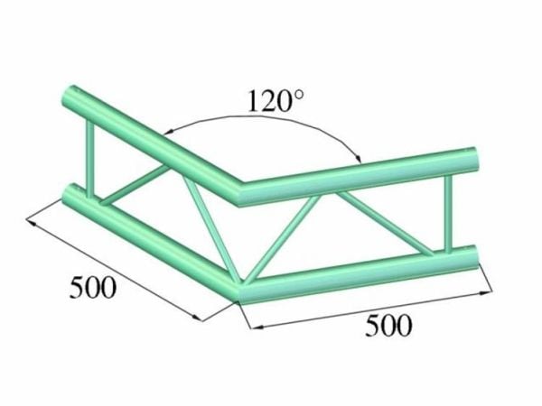 Alutruss BILOCK BQ2-PAC22V 2-punkts travers hjørne 120°