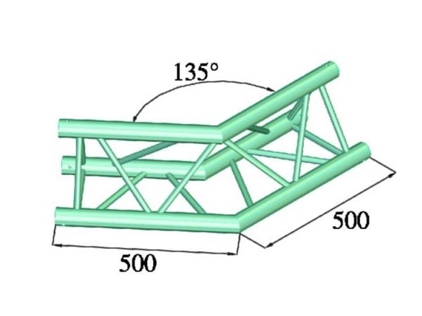 Alutruss TRILOCK 6082AC-23 3-punkts truss hjørne 135°