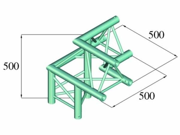 Alutruss TRILOCK 6082AL-32 3-punkts travers 3-veis hjørne 90°