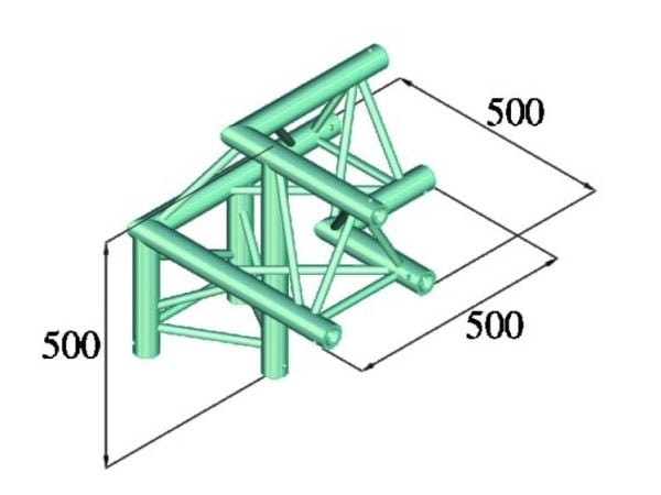 Alutruss TRILOCK 6082AL-31 3-punkts travers 3-veis hjørne 90°