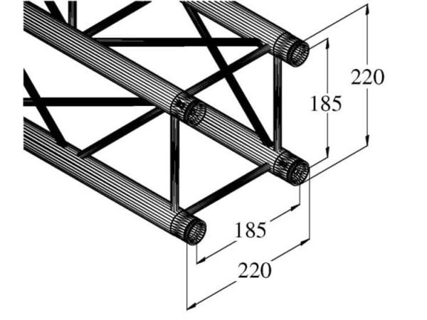 Alutruss DECOLOCK DQ4-1000 4-punkts travers 1 m