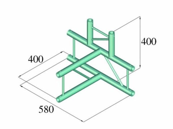Alutruss DECOLOCK DQ2-PAT42V 2-punkts travers 4-veis hjørne 90°