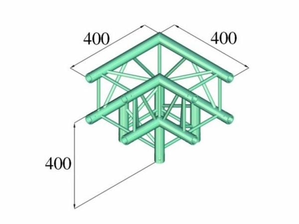 Alutruss DECOLOCK DQ4-PAL30 4-punkts travers 3-veis hjørne 90°