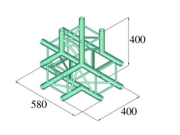 Alutruss DECOLOCK DQ4-PAT42 4-punkts travers 4-veis hjørne 90°