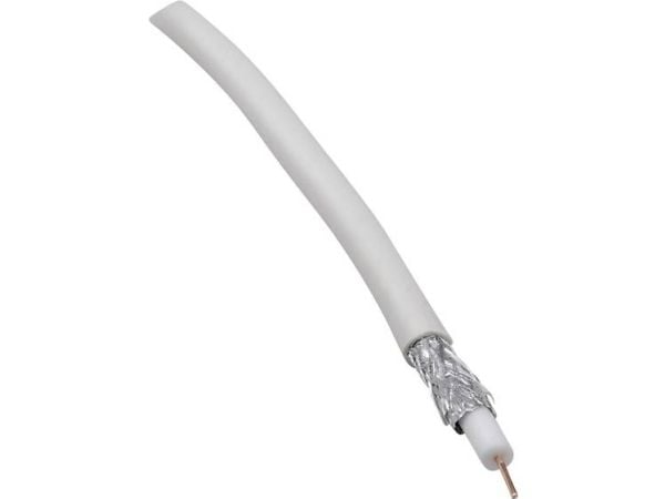 BKL Electronic 0806001/25 Koaksiaalikaapeli Ulkohalkaisija: 6,60 mm 75 Ω 90 dB Valkoinen 25 m