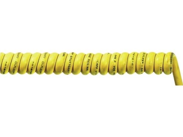 Lapp ÖLFLEX Spiral 540 P, 1,5 m, 1 mm², Keltainen, 3000 V, -30 - 50 °C, 7 mm