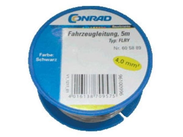 Conrad Components 605889 Ajoneuvon kaapeli FLRY-B 1 x 4 mm² Musta 5 m